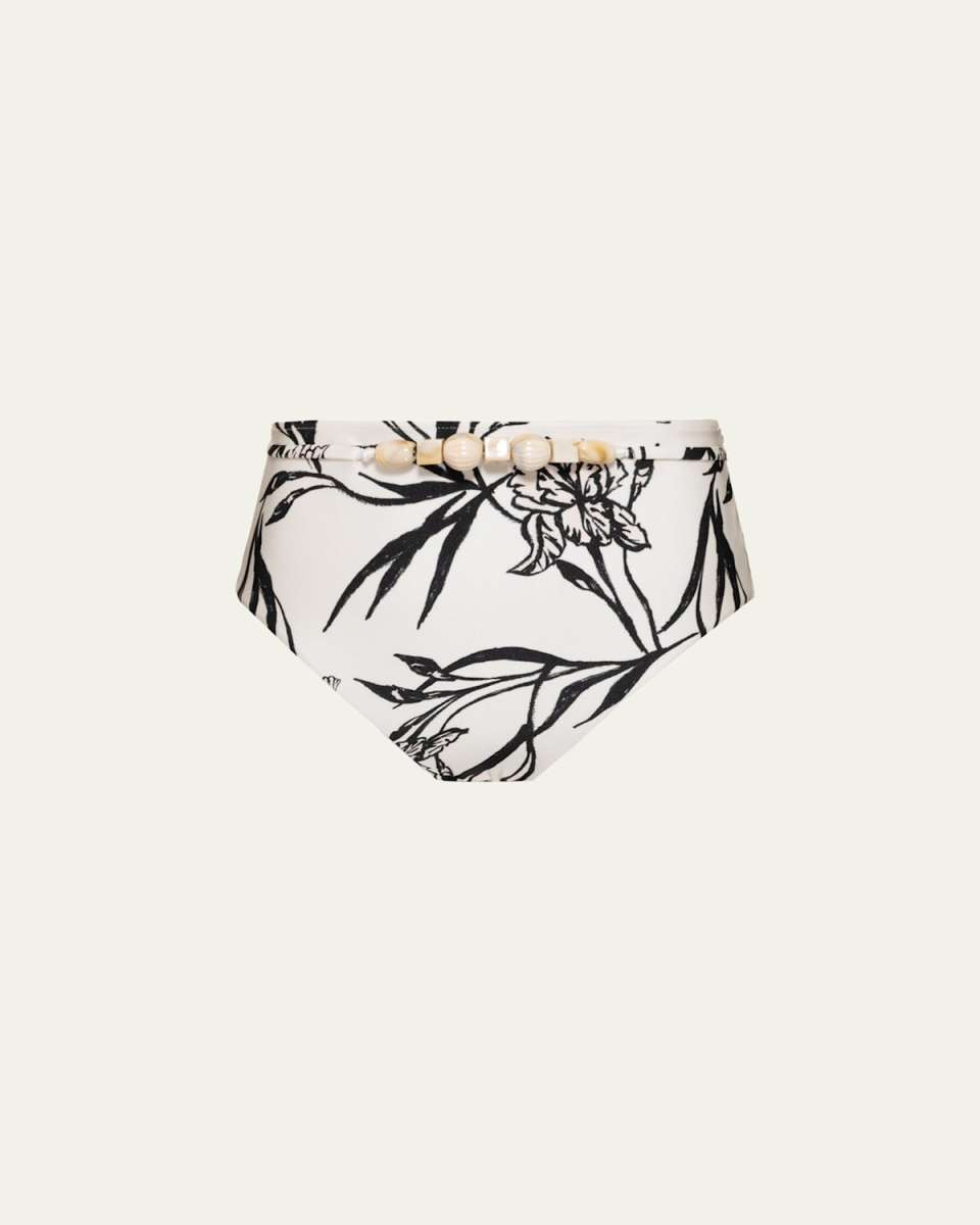 Iris Bead-Trim Bikini Bottoms